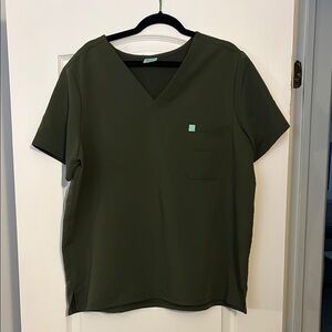 Garde Malade Dark Green V-Neck Scrub Top
